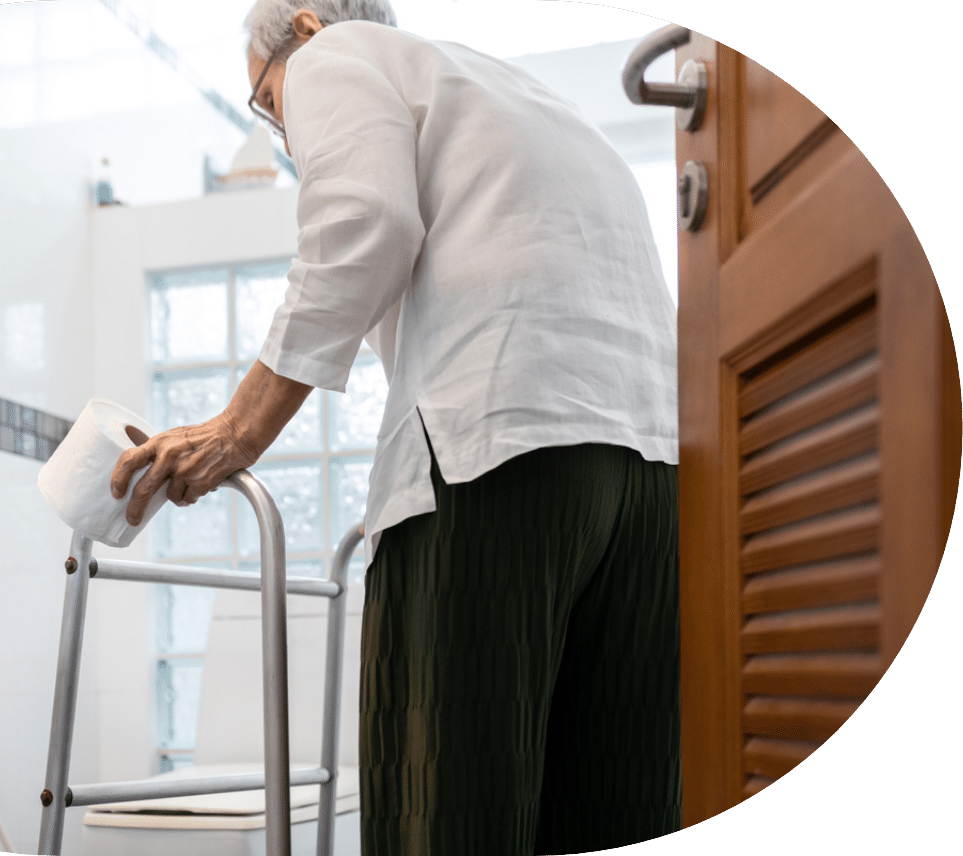Senior man struggling with urinary incontinence in the elderly