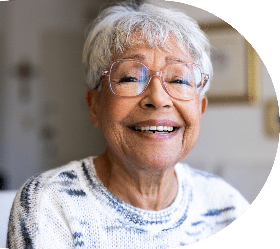 older woman with age-related vision loss
